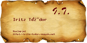 Iritz Tódor névjegykártya